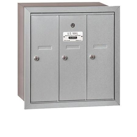 SALSBURY INDUSTRIES Salsbury Industries 3503ARP Vertical Mailbox - 3 Doors - Aluminum - Recessed Mounted - Private Access 3503ARP